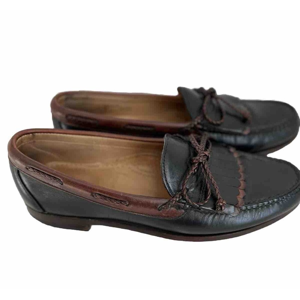 Allen Edmonds Woodstock Kiltie Loafers 26987 Brown Black USA Mens 11 B Two Tone